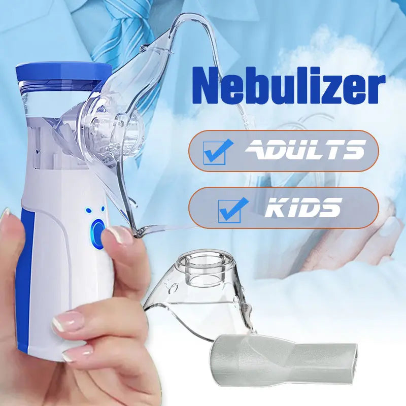 Portable Mesh Nebulizer | Silent Cool Mist | Adult + Child Masks | USB Rechargeable
